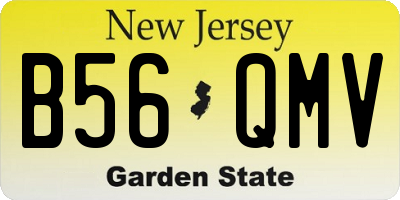 NJ license plate B56QMV