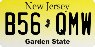 NJ license plate B56QMW