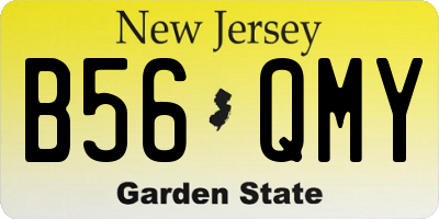NJ license plate B56QMY