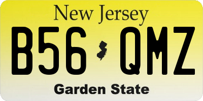 NJ license plate B56QMZ