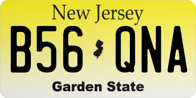 NJ license plate B56QNA