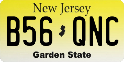 NJ license plate B56QNC