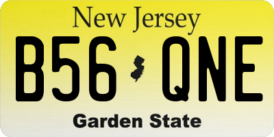NJ license plate B56QNE
