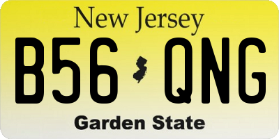 NJ license plate B56QNG