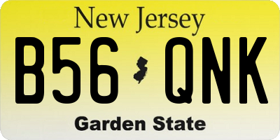 NJ license plate B56QNK