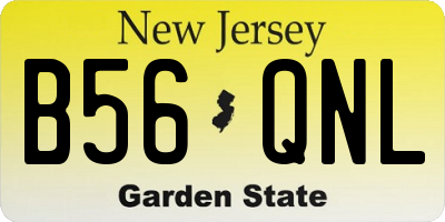 NJ license plate B56QNL