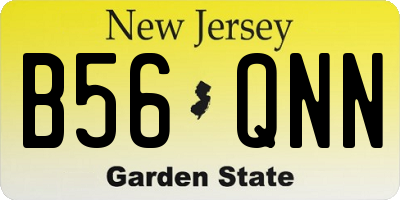 NJ license plate B56QNN