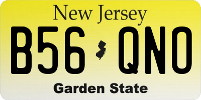 NJ license plate B56QNO