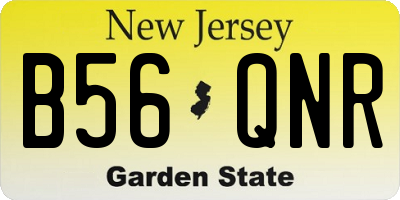 NJ license plate B56QNR