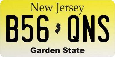 NJ license plate B56QNS