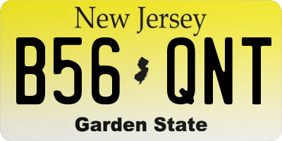 NJ license plate B56QNT