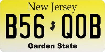 NJ license plate B56QOB