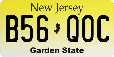NJ license plate B56QOC