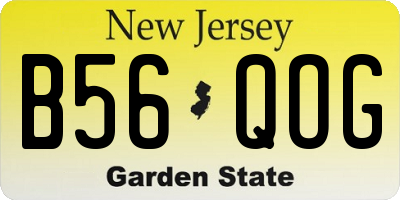 NJ license plate B56QOG