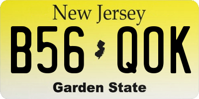 NJ license plate B56QOK