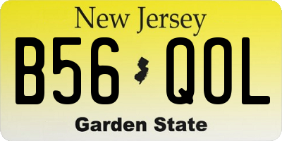 NJ license plate B56QOL
