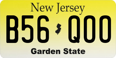 NJ license plate B56QOO