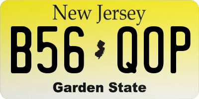 NJ license plate B56QOP