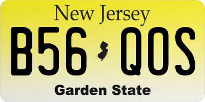 NJ license plate B56QOS