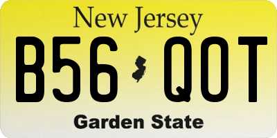 NJ license plate B56QOT