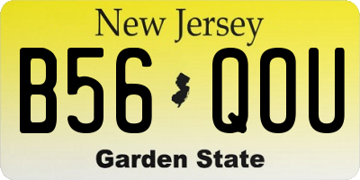 NJ license plate B56QOU