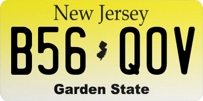 NJ license plate B56QOV