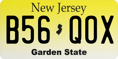 NJ license plate B56QOX