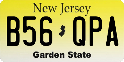 NJ license plate B56QPA