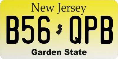 NJ license plate B56QPB