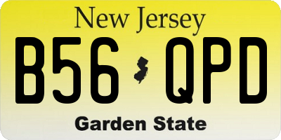 NJ license plate B56QPD