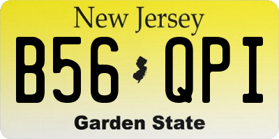 NJ license plate B56QPI