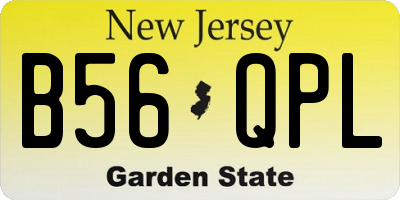 NJ license plate B56QPL
