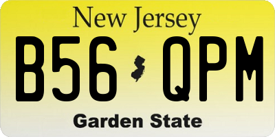 NJ license plate B56QPM