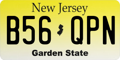 NJ license plate B56QPN