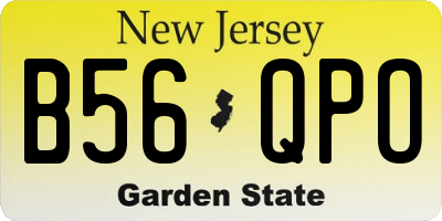 NJ license plate B56QPO