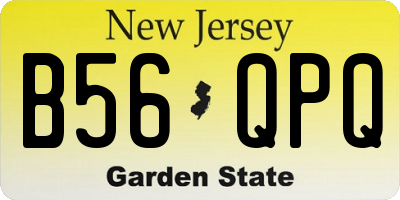NJ license plate B56QPQ