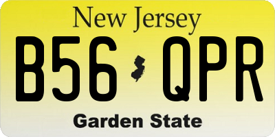 NJ license plate B56QPR