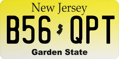 NJ license plate B56QPT