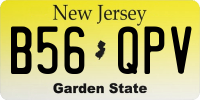 NJ license plate B56QPV