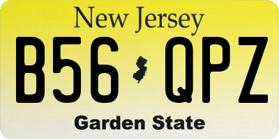 NJ license plate B56QPZ