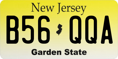 NJ license plate B56QQA