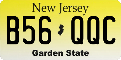 NJ license plate B56QQC
