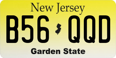 NJ license plate B56QQD