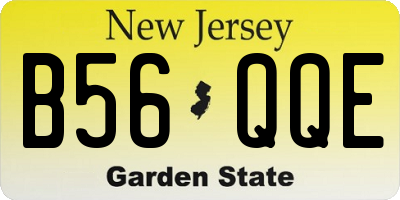NJ license plate B56QQE