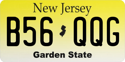 NJ license plate B56QQG