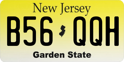 NJ license plate B56QQH