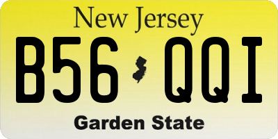 NJ license plate B56QQI