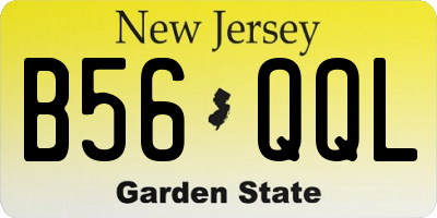 NJ license plate B56QQL