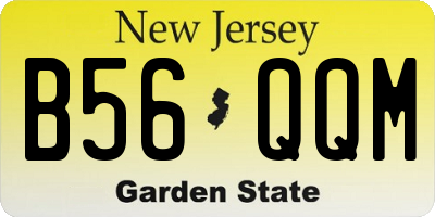 NJ license plate B56QQM