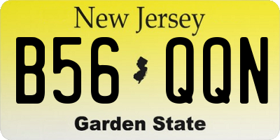 NJ license plate B56QQN